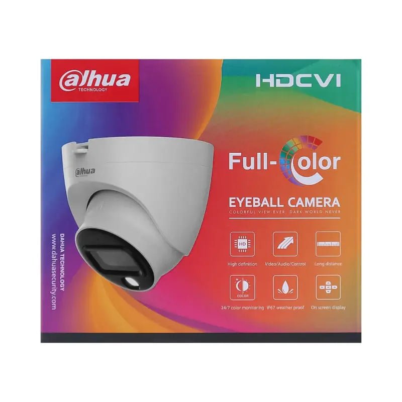 DAHUA 2MP FULL - COLOR DOME CAMERA (DH - HAC - HDW1209TLQP - LED) - Loon Traders